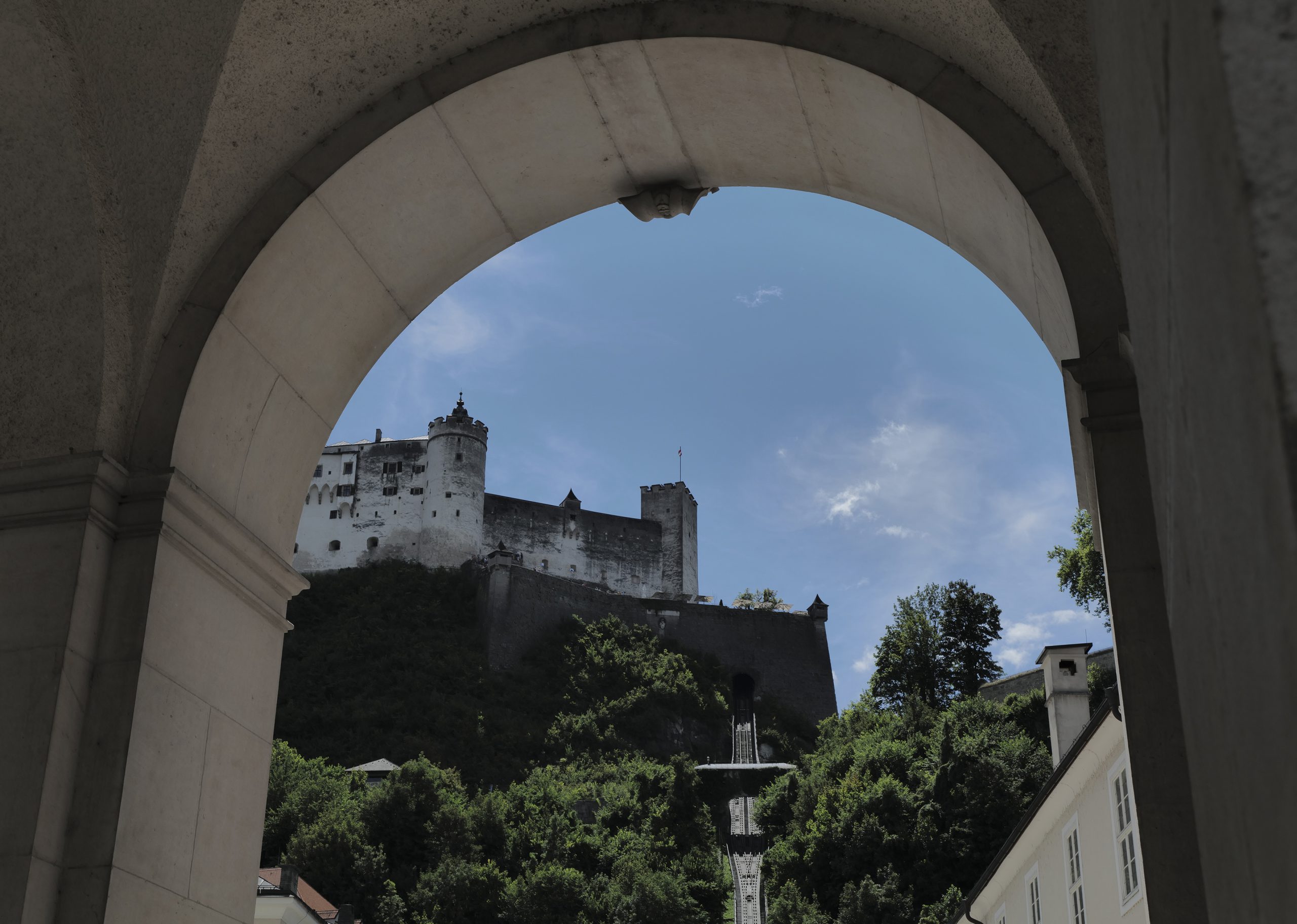 View from Town to Festung Salzburg