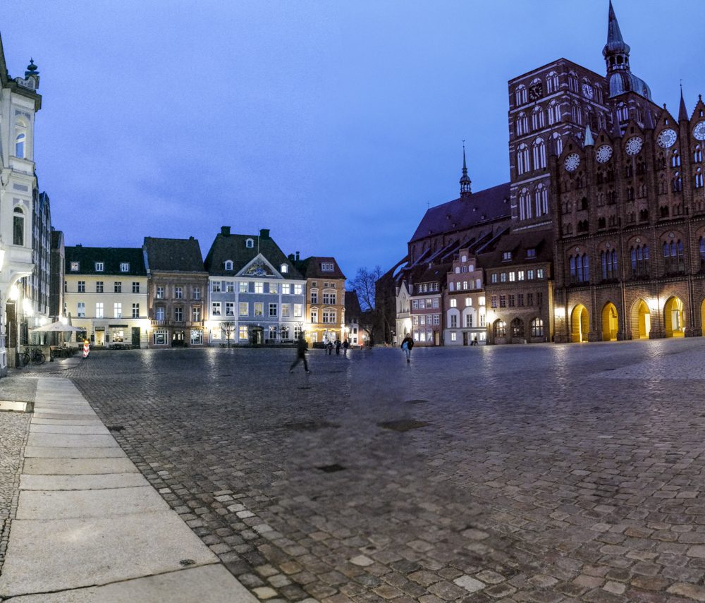 Stralsund Market Place at night