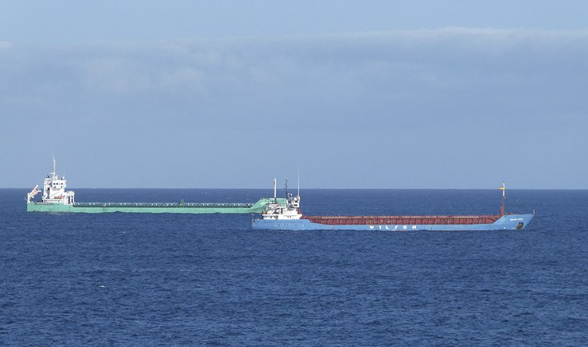 Two Ships on the way to Getxo