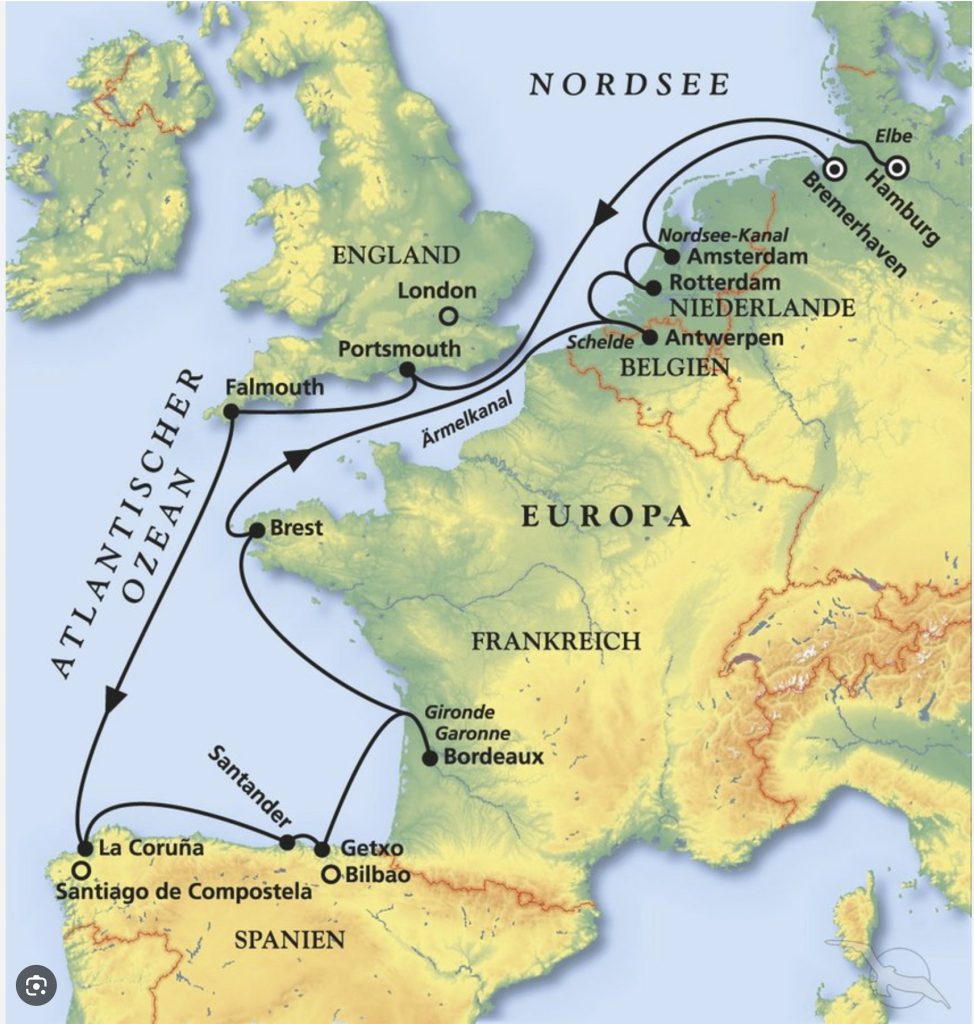 The Route of my Ship Journey